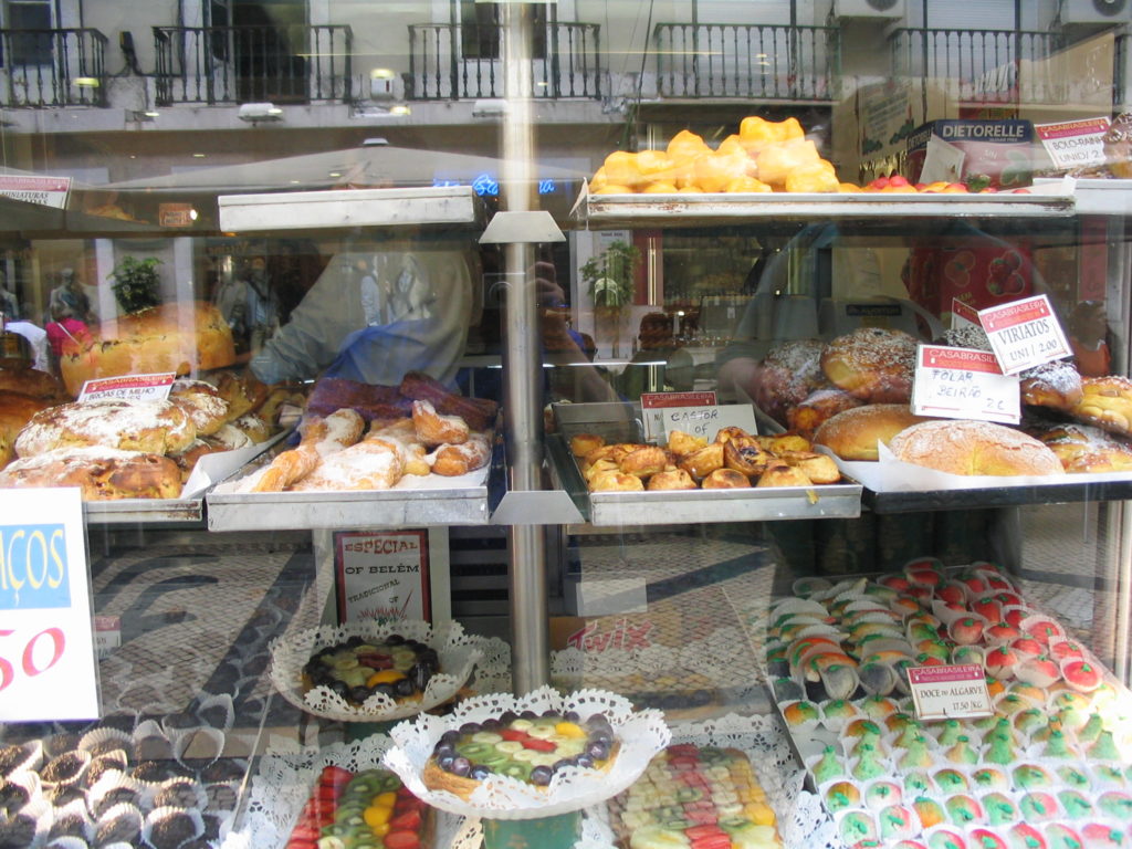 Sweets in a bakery window